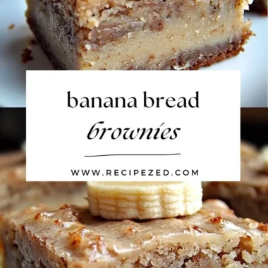 Homemade banana bread brownies topped with chocolate chips and walnuts