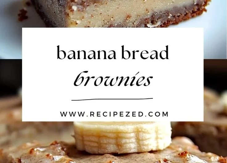 Homemade banana bread brownies topped with chocolate chips and walnuts