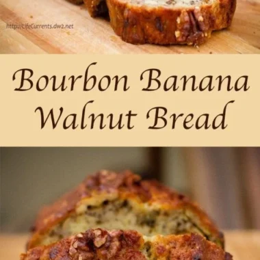 Delicious Bourbon Banana Walnut Bread with walnuts and a hint of bourbon