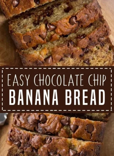 Delicious Chocolate Chip Banana Bread fresh from the oven.