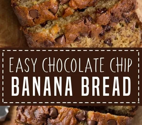 Delicious Chocolate Chip Banana Bread fresh from the oven.