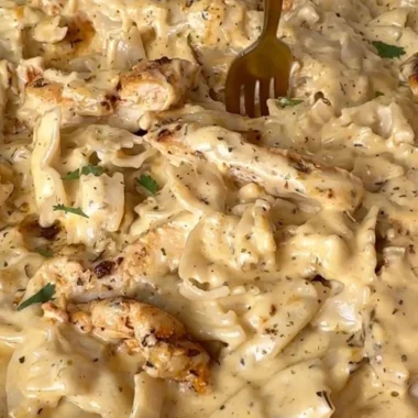 Delicious Dairy Free Chicken Alfredo meal served with pasta and vegetables