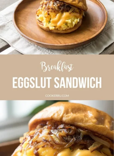 Delicious Eggslut breakfast sandwich with eggs and gourmet toppings