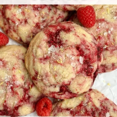 Delicious Lemon Raspberry Cookies on a decorative plate