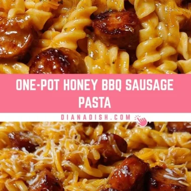 One-Pot Bold Honey BBQ Sausage Pasta dish ready to serve.
