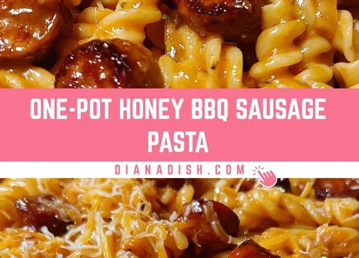 One-Pot Bold Honey BBQ Sausage Pasta dish ready to serve.