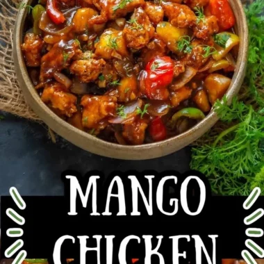 Delicious Asian Mango Chicken with vibrant colors and flavors