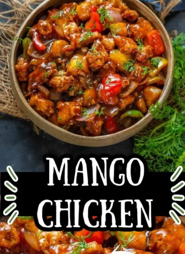 Delicious Asian Mango Chicken with vibrant colors and flavors
