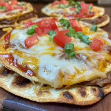 Delicious homemade Taco Bell-style Mexican pizzas with toppings