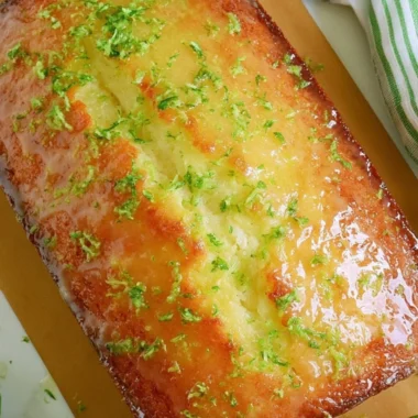 Deliciously moist key lime pound cake with a citrusy glaze.