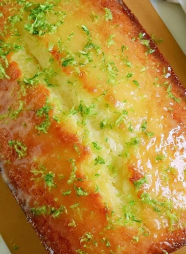 Deliciously moist key lime pound cake with a citrusy glaze.