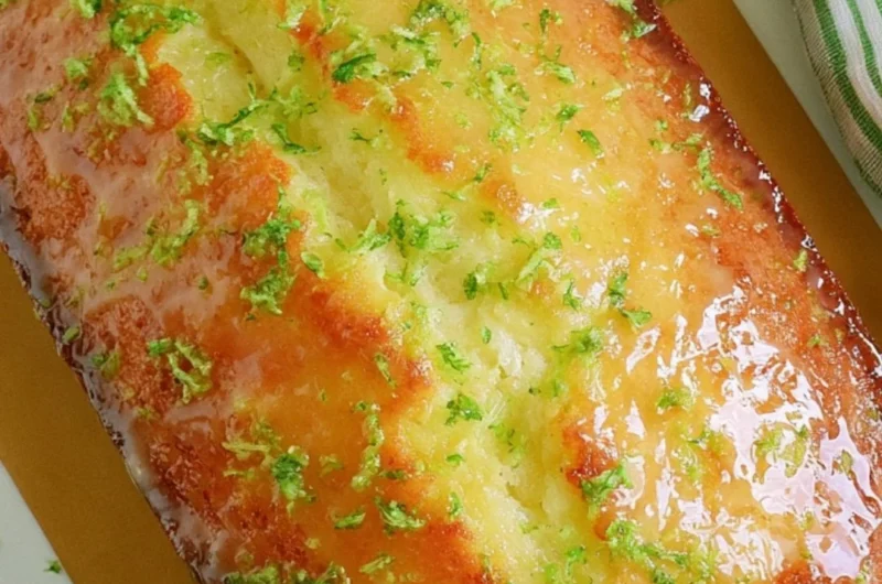 Deliciously moist key lime pound cake with a citrusy glaze.