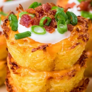 Delicious loaded tater tots topped with cheese and toppings
