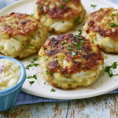Delicious Maryland crab cakes served with quick homemade tartar sauce.
