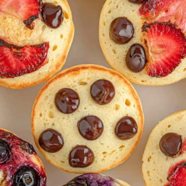 Delicious mini pancake muffins on a plate, perfect for breakfast or snacks.
