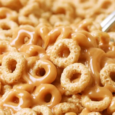 Delicious Peanut Butter Cereal Bites snack in a bowl