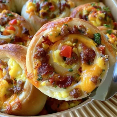 Savory breakfast rolls filled with delicious ingredients for a morning delight.