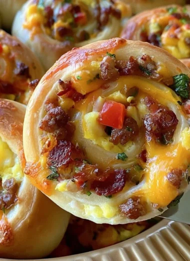 Savory breakfast rolls filled with delicious ingredients for a morning delight.