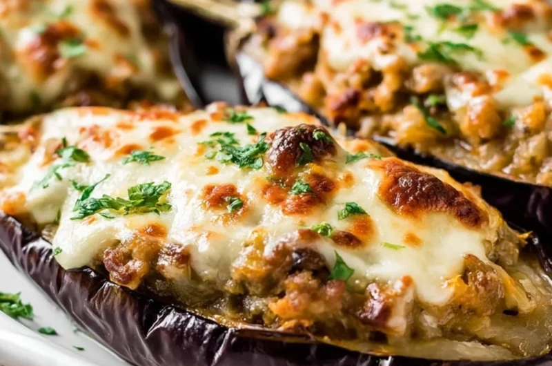 Delicious Spanish stuffed eggplant filled with flavorful ingredients