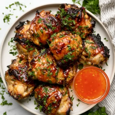 Delicious Thai Grilled Chicken served with fresh herbs and spices