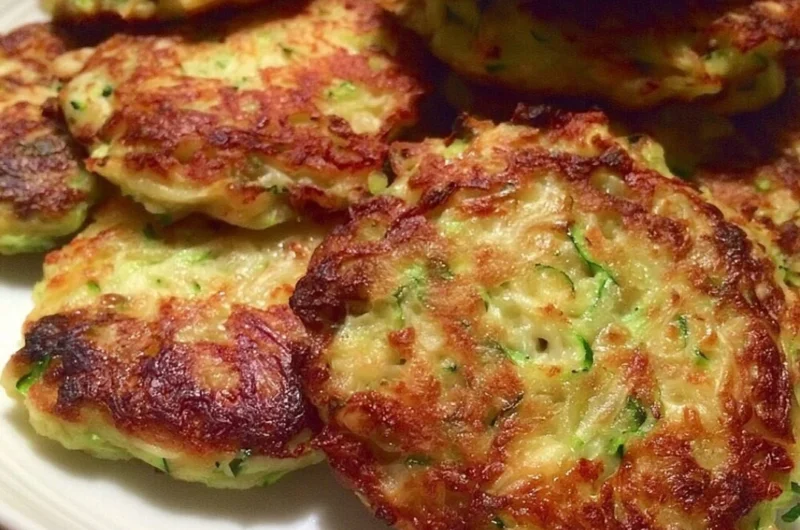 Homemade vegetable patties served on a plate with fresh herbs.