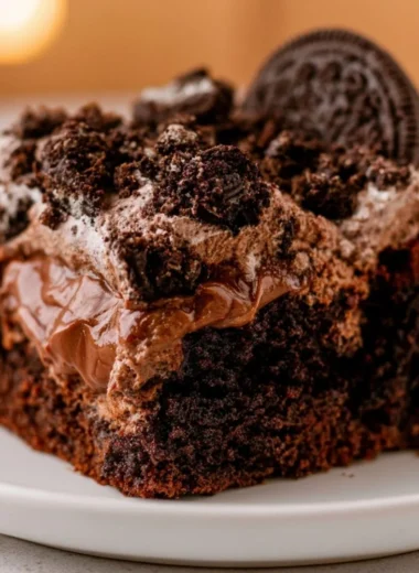 Delicious and cozy dirt cake served in a rustic pot with chocolate and cream layers.