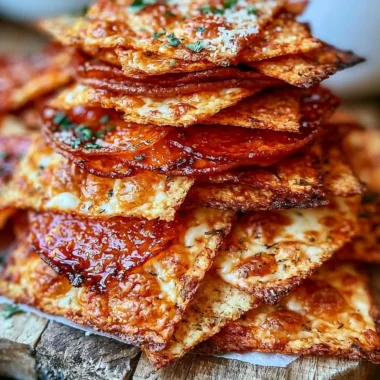 Delicious Keto Pepperoni Cheese Chips for a healthy snack