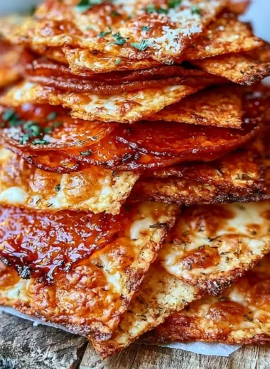 Delicious Keto Pepperoni Cheese Chips for a healthy snack
