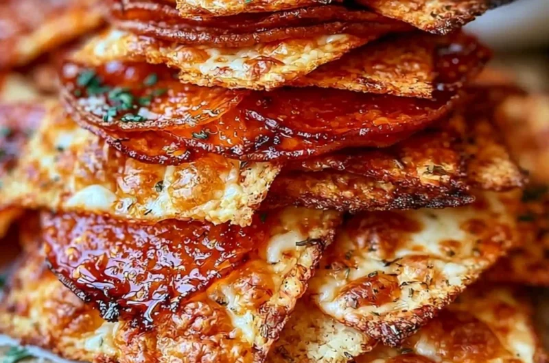 Delicious Keto Pepperoni Cheese Chips for a healthy snack