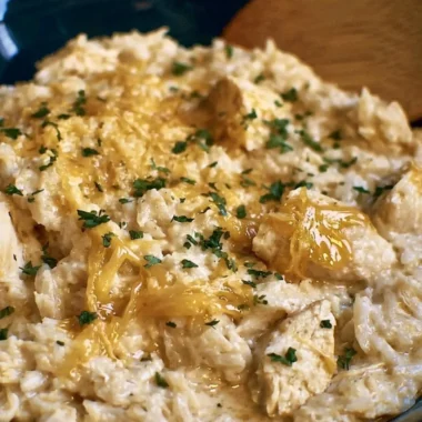 Easy Crock Pot Chicken and Rice dish in a slow cooker