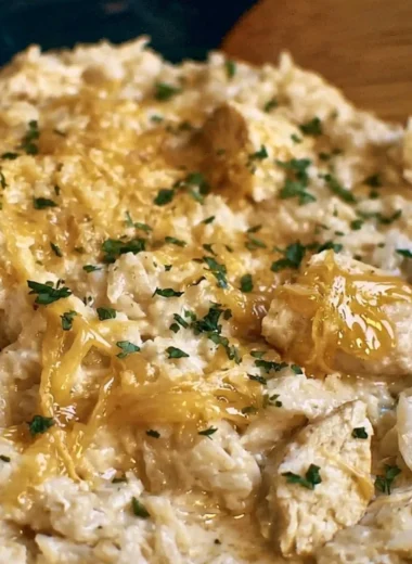 Easy Crock Pot Chicken and Rice dish in a slow cooker