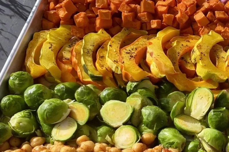 One-Pan Harvest Bowl with Roasted Garlic Sauce for healthy eating